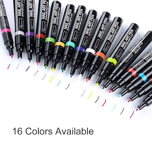 Miniatura 8 de Bolígrafo de esmalte de uñas de gel de un solo paso, 16 piezas, juego de bolígrafos de arte de uñas 3D, bolígrafo de esmalte de uñas DIY