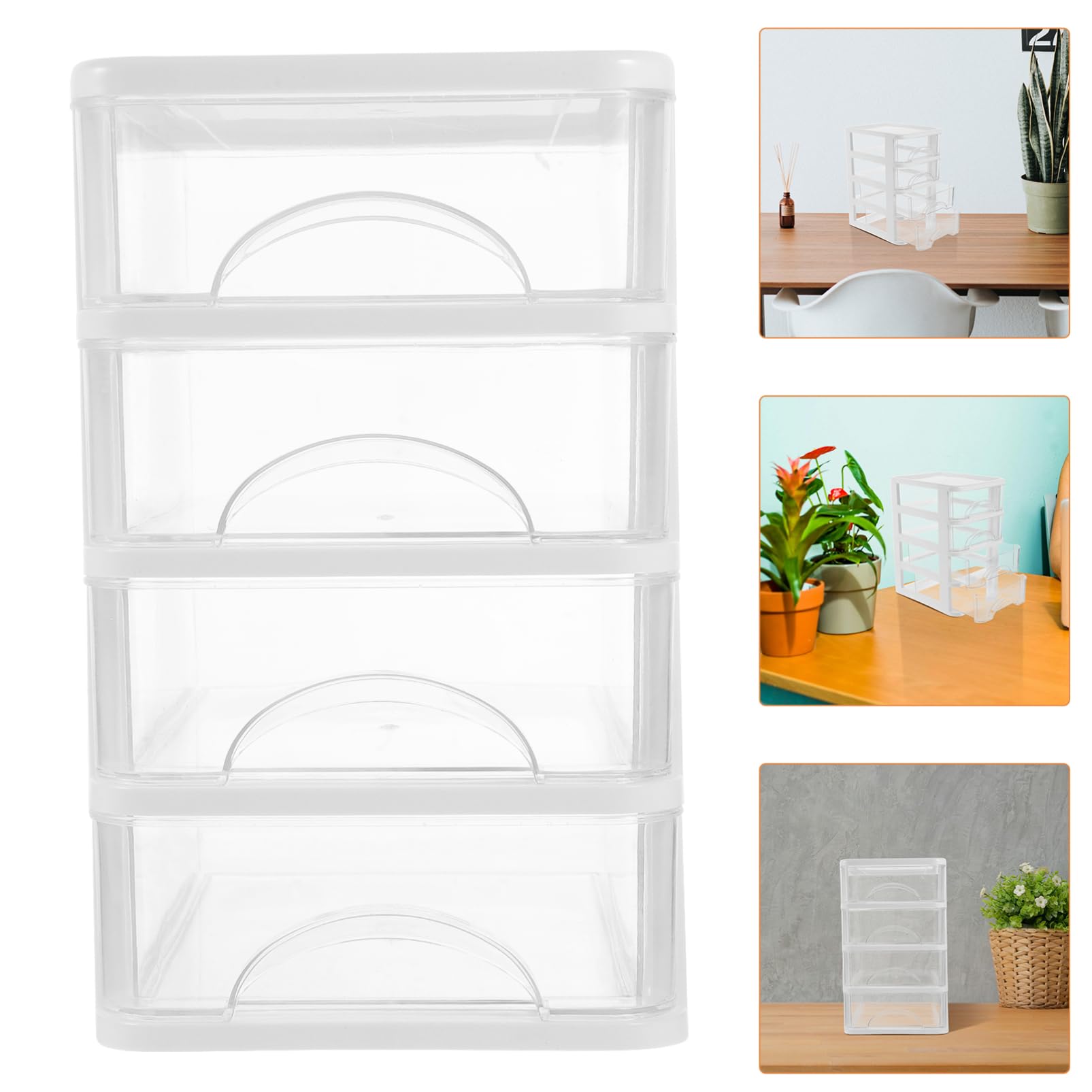 Operitacx Boîte de Rangement de Bureau Blanche en Plastique Tiroir et Compartiments, Grosse Capacité pour Organiser Petits Objets, pour Salle D'étude et Décoration