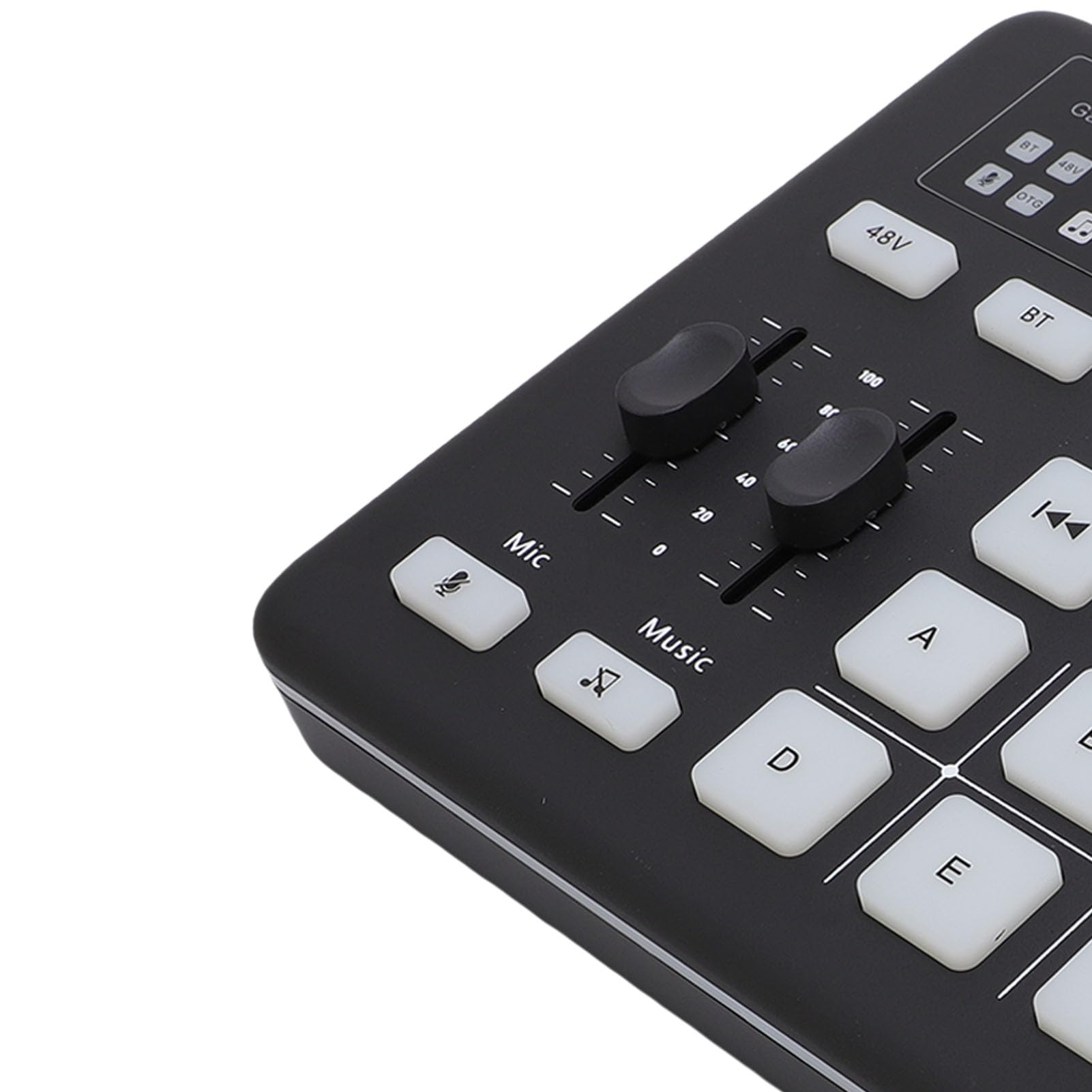 Annadue RGB Gaming Sound Mixer, Bluetooth 5.0 Live Sound Card con 13 Botones de Efectos, Mezclador de Audio USB Tipo C para Transmisión, Podcasting, PC.