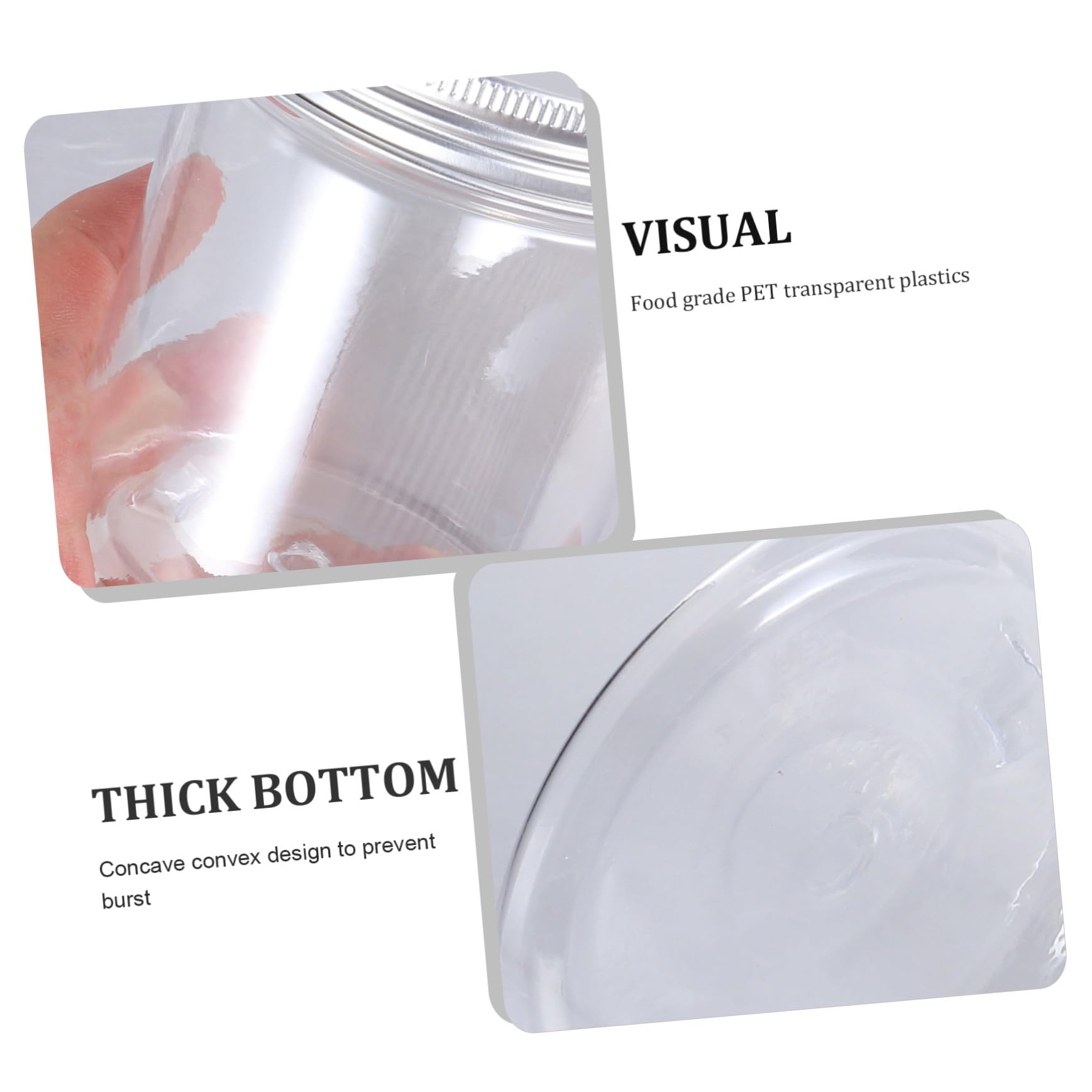 Gatuida 12piezas Frascos de Plástico para Almacenar Transparente Tapa de Aluminio Organizadores de Cocina Recipientes para Refrigerios Contenedor para Alimentos de Cocina
