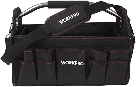 Amazon Co Jp Workpro 折畳みツールバッグ400mm 工具バッグ 道具袋 工具差し入れ フルオープン ショルダー付き Diy 工具 ガーデン