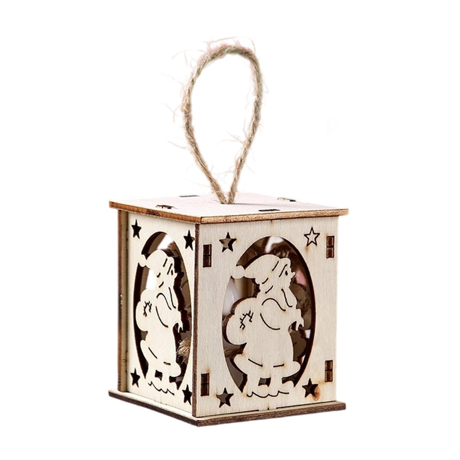 Elnwnnkc D Wooden Christmas Hanging House Ornament With Han Carve Detail Ecorative Le Light Holiday Ecoration Le Christmas Wooden House Ecoration