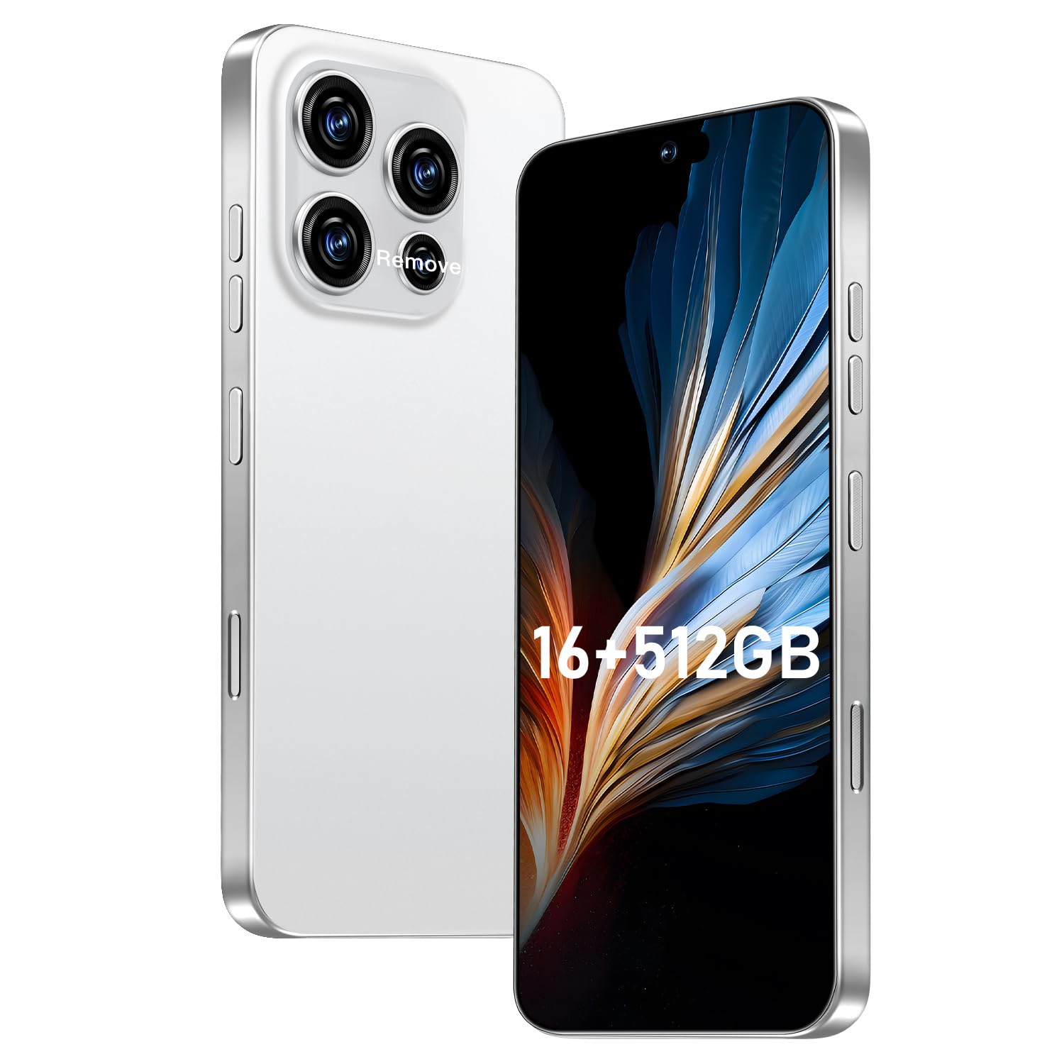 16PROMA X Smartphone New Upgrade 12GB+512GB/6.99" Display 68+108MP Zoom Camera,Tempered Glass Finish, 7000mAh Android 14 Smartphone (White)