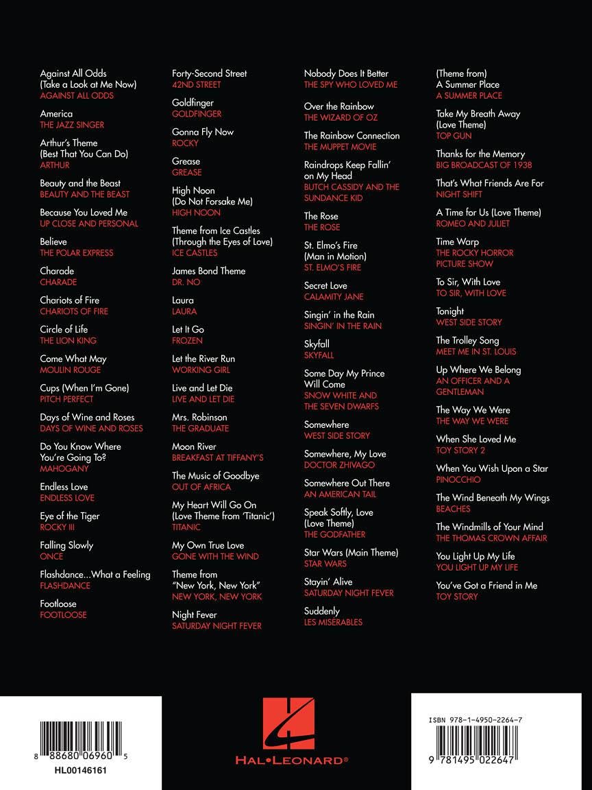 Best Movie Soundtrack Songs Ever: Piano / Vocal / Guitar