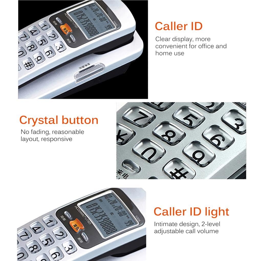 Juego de 5 teléfonos FSK/DTMF para montar en la pared, extensión pequeña, decoración de identificación de llamadas, teléfono fijo, hogar, hotel, oficina, escritorio