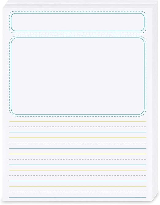 Lined Handwriting Paper Sheets, Story Telling Pages for Kids (8.5 x 11 In, 150 Pack)