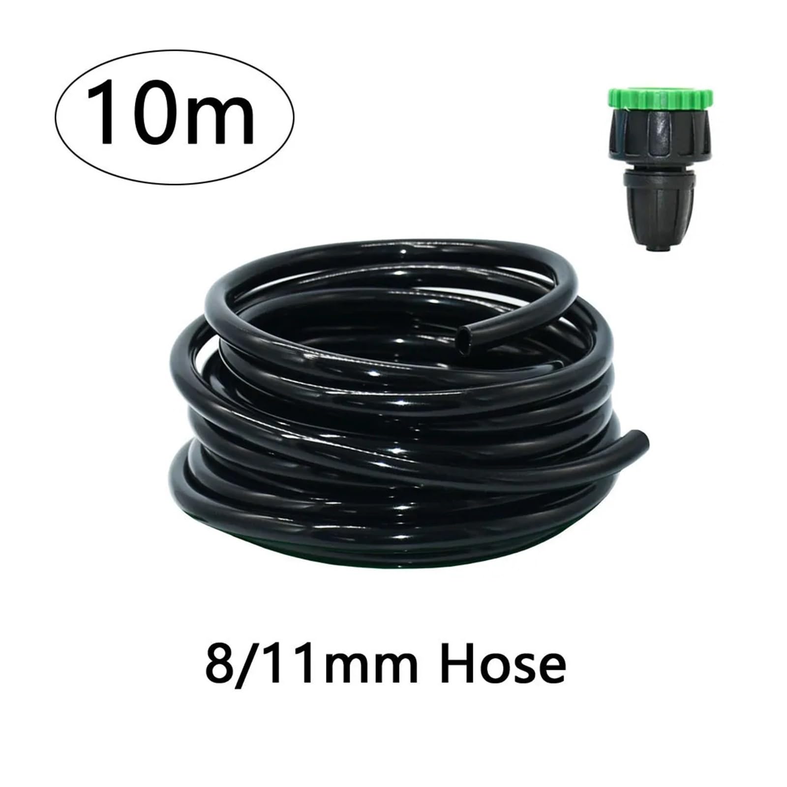 2m-50m 4/7mm 8/11 9/12mm Gartenbewässerung PVC-Rohr Mikrobewässerungsschlauch Sprinkler mit 1/2'' 3/4'' Gewindeanschluss(8I11 x 10m-01)