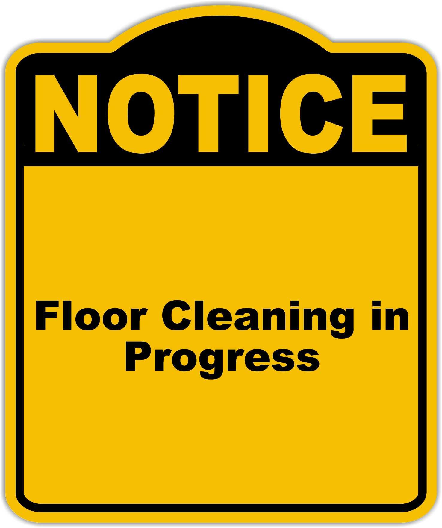Floor Cleaning in Progress Notice Yellow Black Aluminum Composite Sign 20 x 24 inches