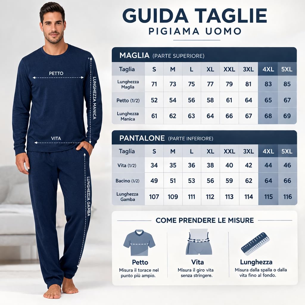 Leedya Pyjama long en coton jersey 100 % peigné - style et confort dans chaque détail - pyjama léger pour les nuits d'été - poignets sans stress