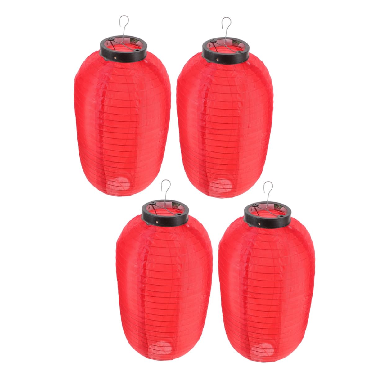 4 piezas Faroles Japoneses de Seda Impermeables de Farolillos Plegables Rojos para Decoración Interior y Exterior para Bodas Fiestas y Jardines