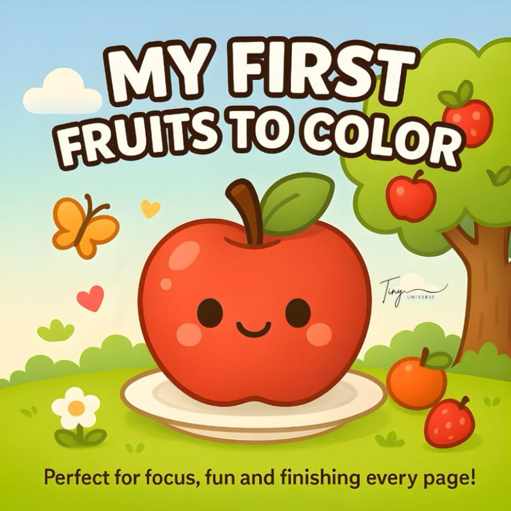 My First Fruits to Color: Easy and Simple Fruit Coloring Pages for Toddlers (My First Pages to Color)