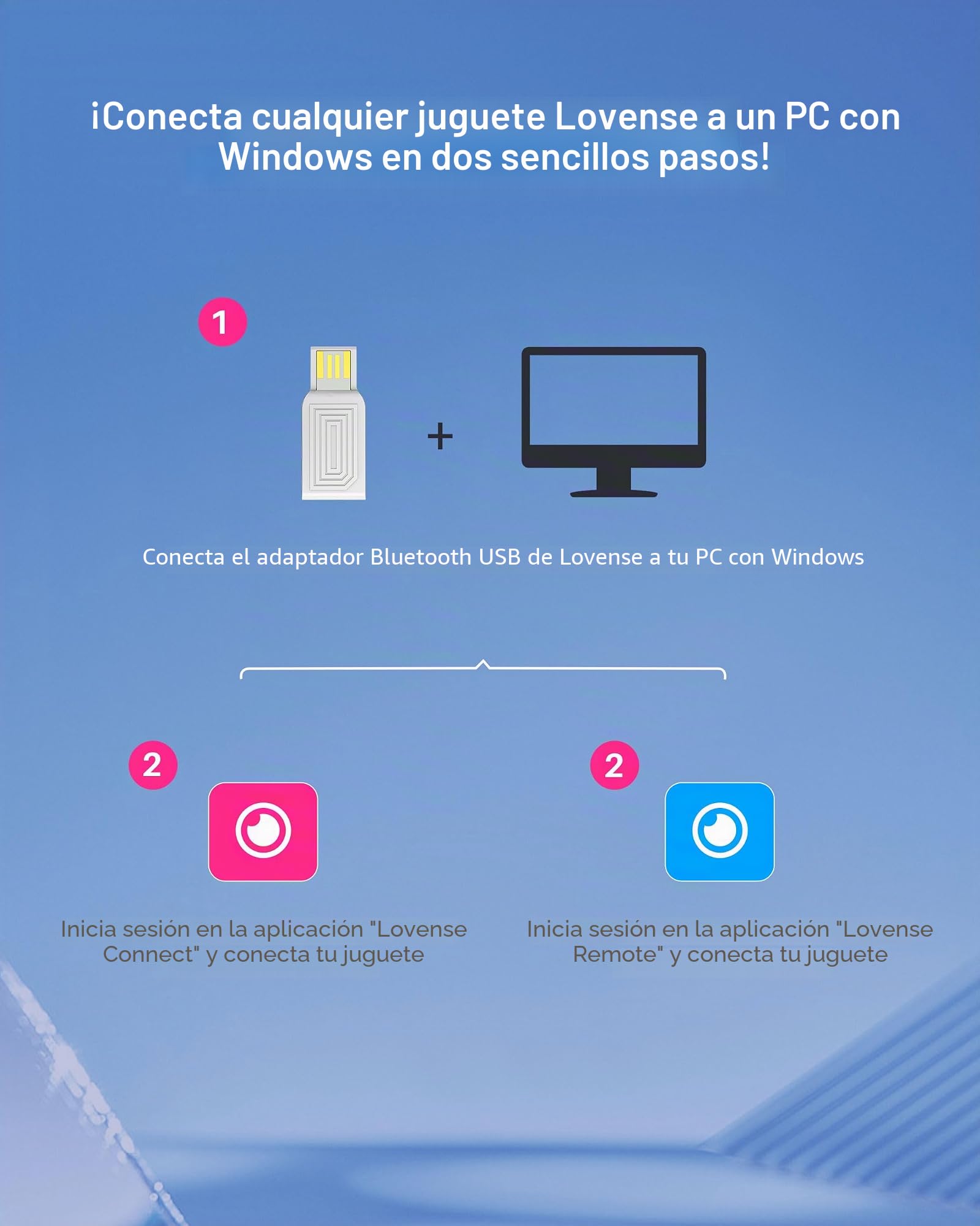 LOVENSE Dongle USB Bluetooth Adapter, Remote Connect, Windows 7/Windows 8/Windows 10 Diseñado para PC