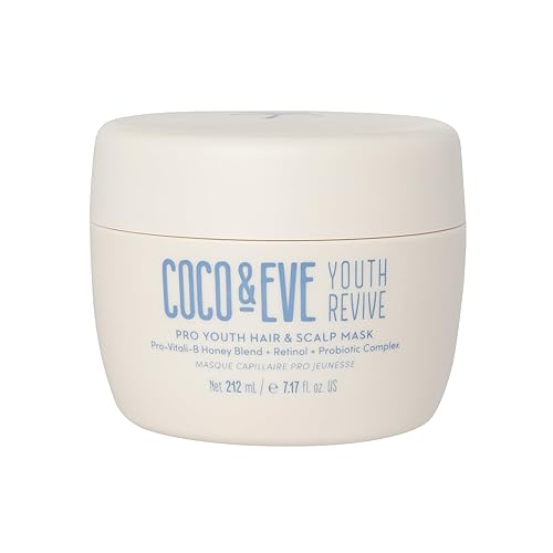 Coco & Eve Pro Youth Hair & Scalp Mask. Anti-Aging Hair Mask for Strength, Shine, Volume. Regulate Dandruff for a Healthy Scalp. With Honey, Retinol, Probiotics for Youthful and Hydrated Hair (212 ml)