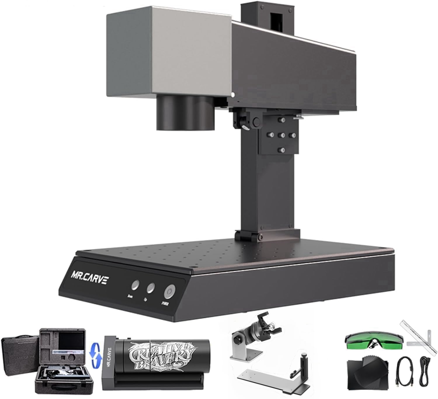 Máquina de Grabado Láser, M1 Pro Mini Grabador Láser de Escritorio Máquina de Grabado Láser Portátil Máquina de Marcado, para Área de Grabado de Metales (70X70mm)