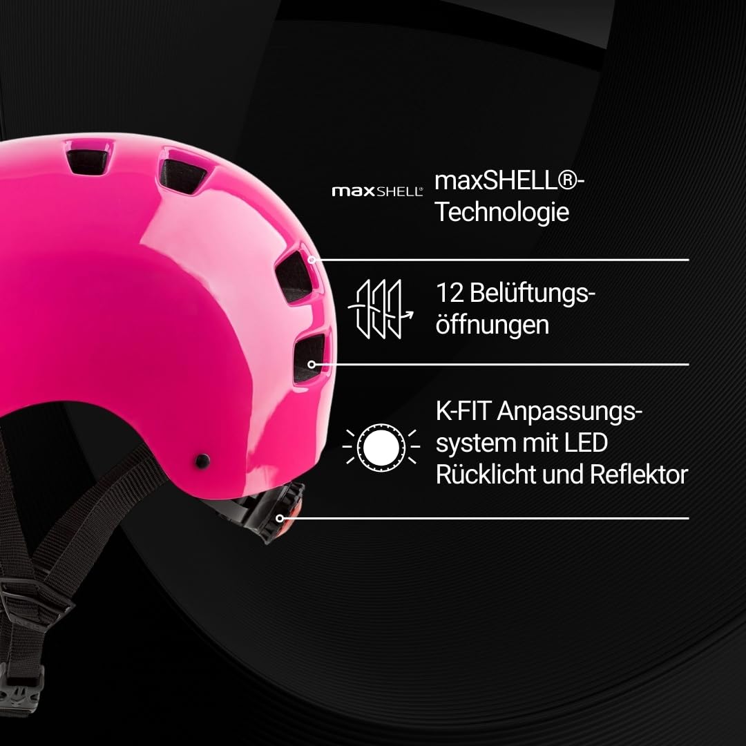 KED Citro City - Casco de bicicleta para adultos – Protección MaxShell cómoda, cierre K-Lock seguro y luz trasera LED con reflector