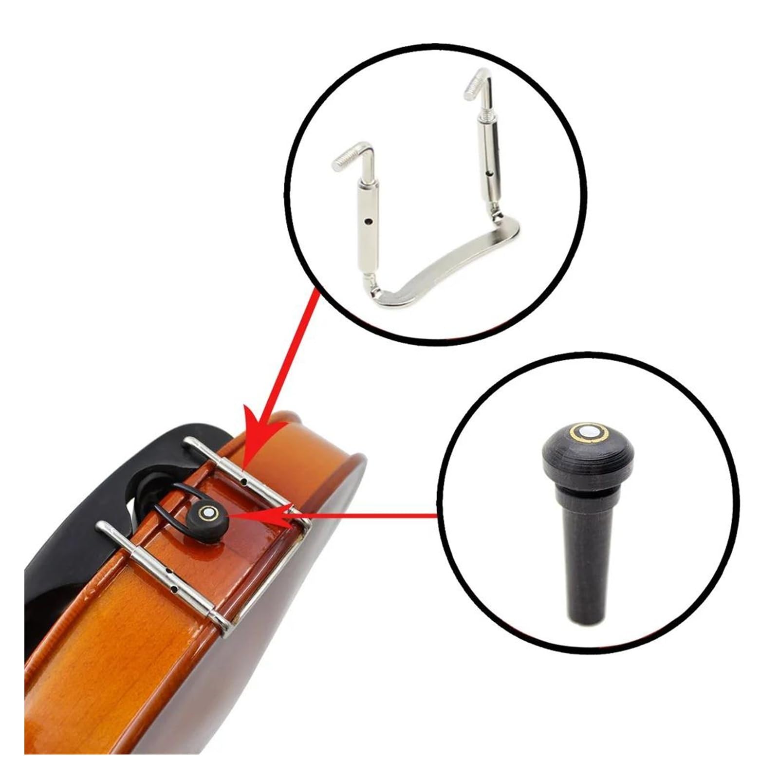 Accessori per violino Accessori per violino set da 15 pezzi tra cui cordiera cordiera mentoniera e viti