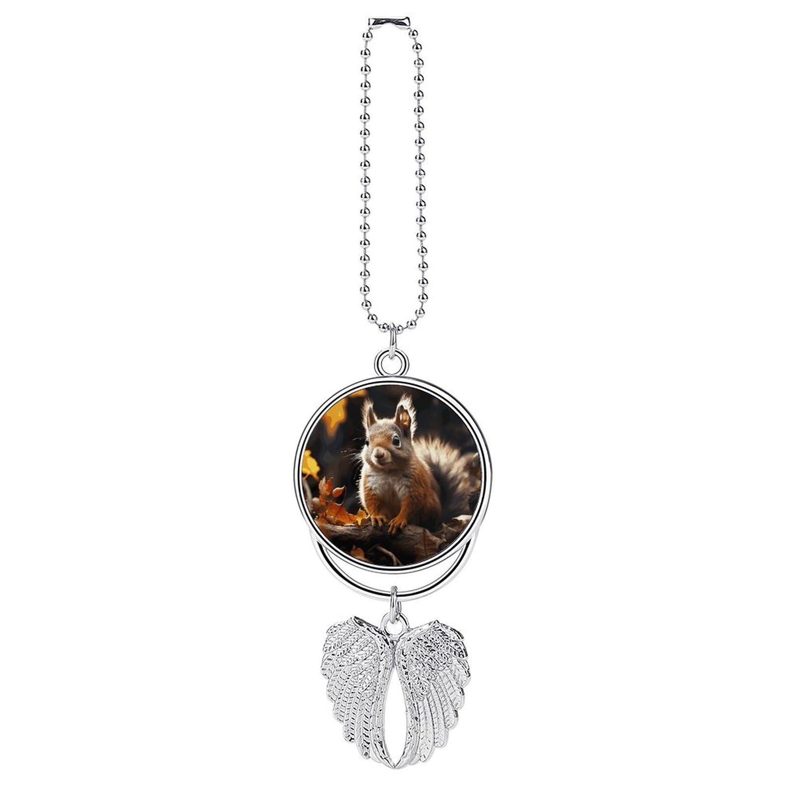 Squirrel in The Woods Car Charm Alloy Car Rear View Mirrors Hanging Ornaments Stylish Car Pendant Funny Auto Hanging Accessories Car Hanging Ornaments Gift for Women Men