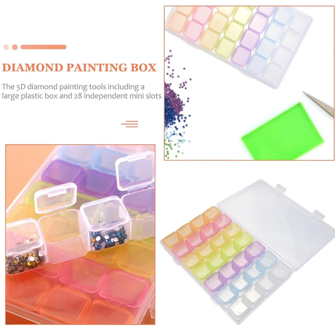 Organizer Per Diamond Painting - Scatola Con 56 Scomparti Trasparenti, Per Perline, Gioielli E Unghie - Foto 9