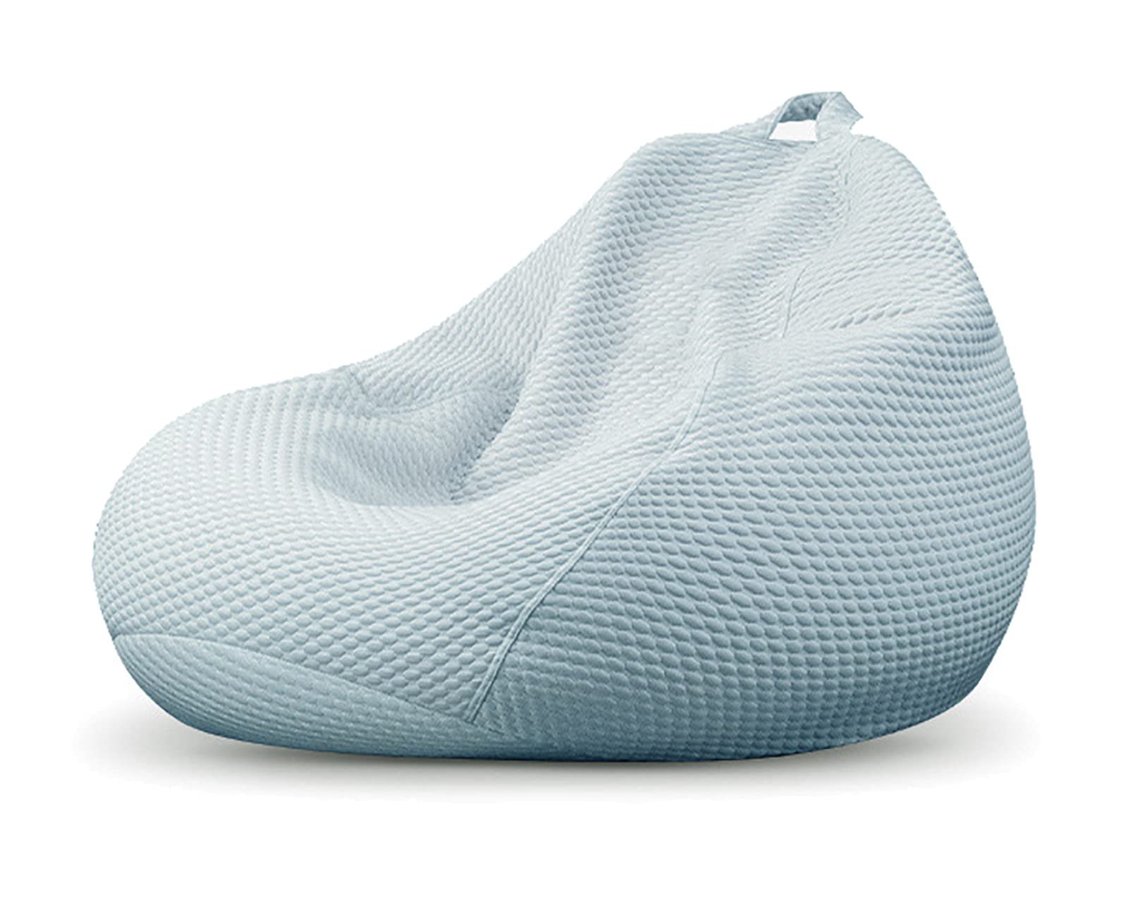 Funda para puf (sin Relleno) para niños y Adultos, Lavable, de Fibra de Seda de Hielo de Primera Calidad, Color Azul Hielo, 90 x 110 cm.