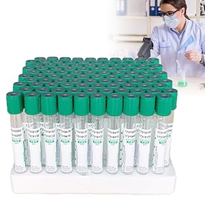 Hpjfdsu 100 Stück Heparin-Lithium Blutentnahmeröhrchen