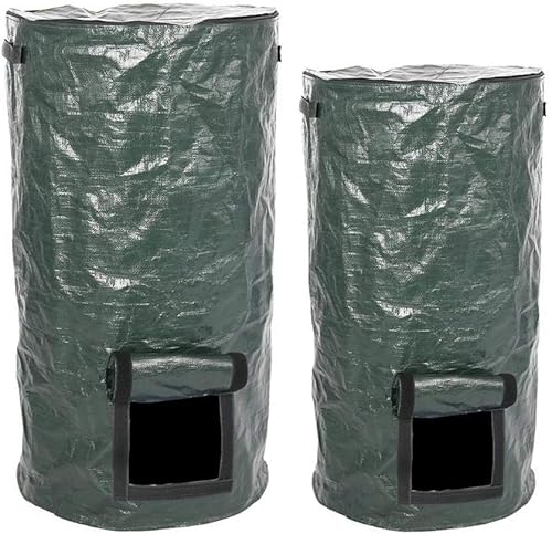 Bolsa de compostaje, papelera de polietileno de compostador para jardín y patio, reutilizable, para jardín, patio, creación rápida de suelo fértil,