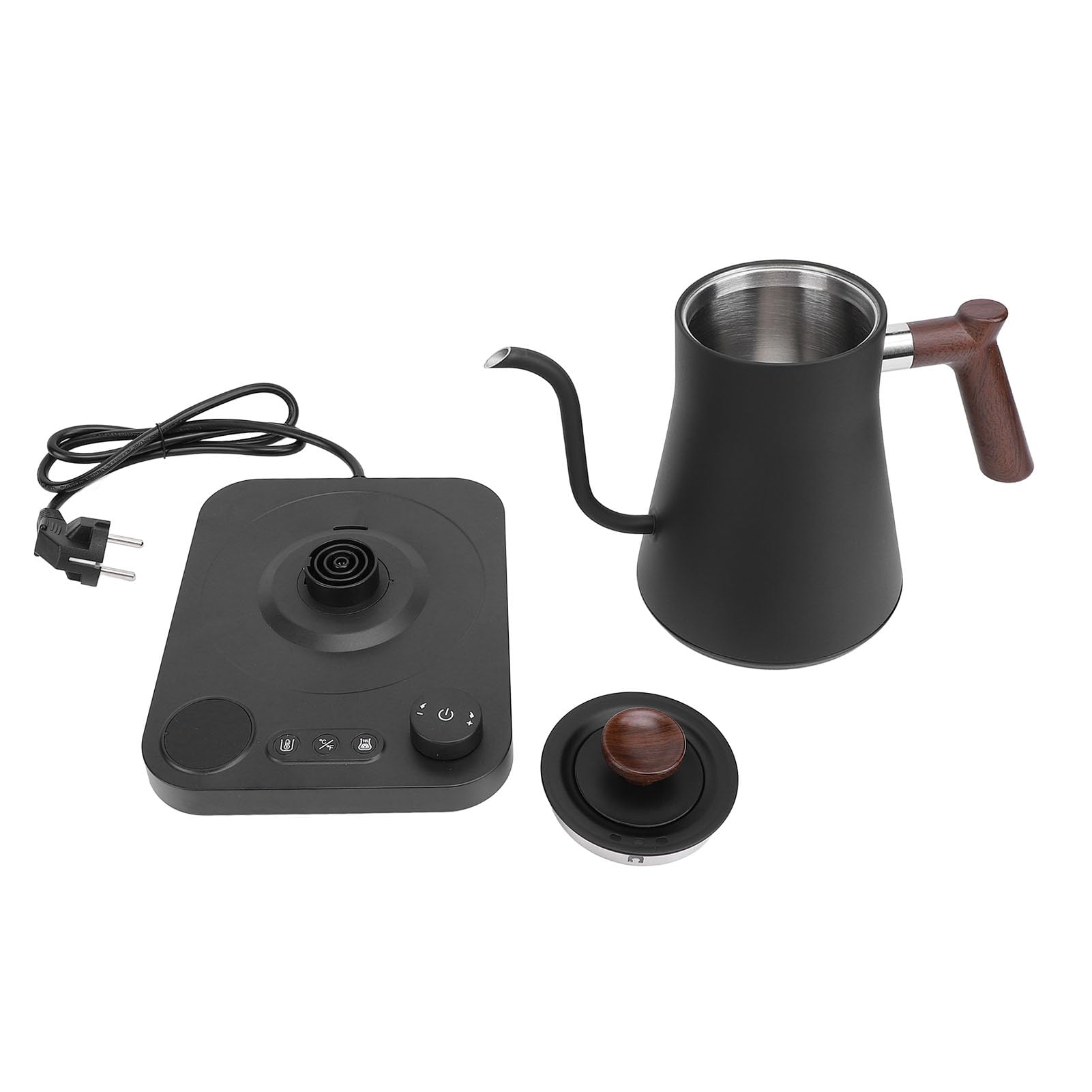 Hervidor Eléctrico con Cuello de Cisne, Tetera de Acero Inoxidable de 1200 W con Pantalla LCD y Temporizador, Control Preciso de Temperatura, 150-900 Ml, Mantenimiento Automático