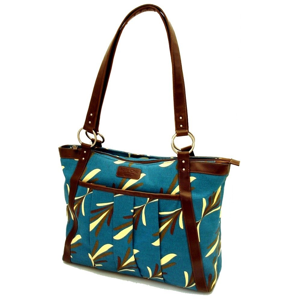 Kailo Chic Casual 15.4" Laptop Tote Teal Leaf