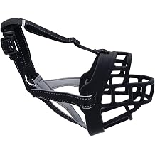 Coastal Pet Soft Basket Muzzle - Custom-Fit for Comfort - Indoor & Outdoor Dog Accessory - Adjustable Strap - Flexible Silicone - Allows Panting & Drinking - Black, 05