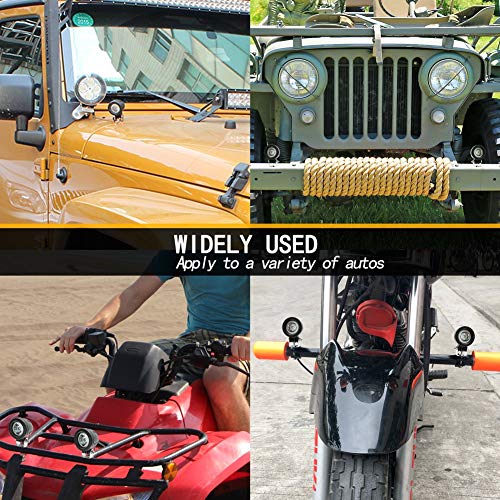 40W LED Auxiliary light 2PCS 3'' Motorcycle LED Fog Driving Running Lights with DRL Angel Eye 6000K White Spot Lighting Off-road Vehicle Marine Work Light, 2 Years Warranty (2PCS,Blue Halo) - Thumbnail 4