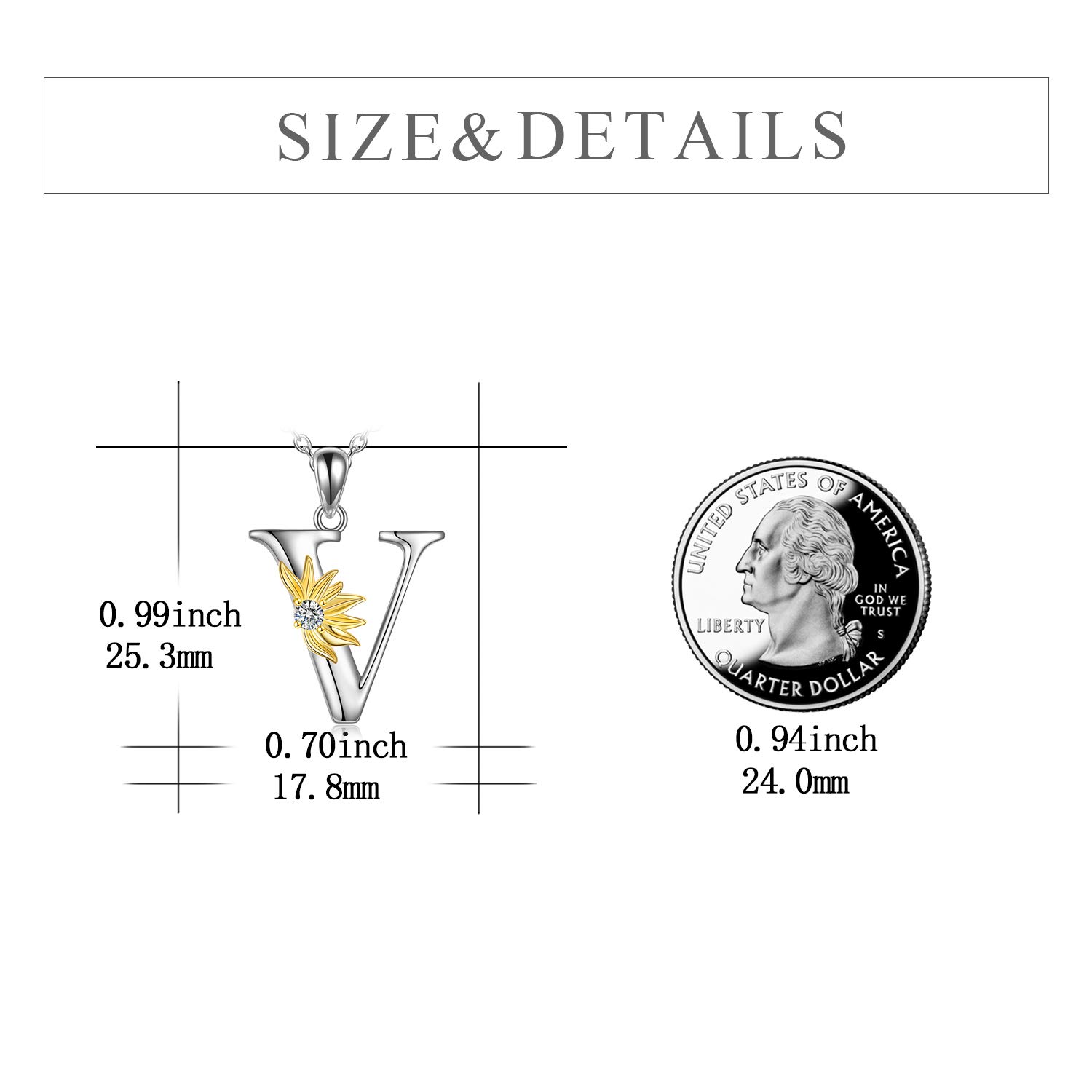 VONALA 925 Sterling Silber Sonnenblumen Halskette Sterling Silber Initial Alphabet Buchstabe Skript Name Anhänger Sonnenblumen Schmuck Geschenke für Frauen Mädchen