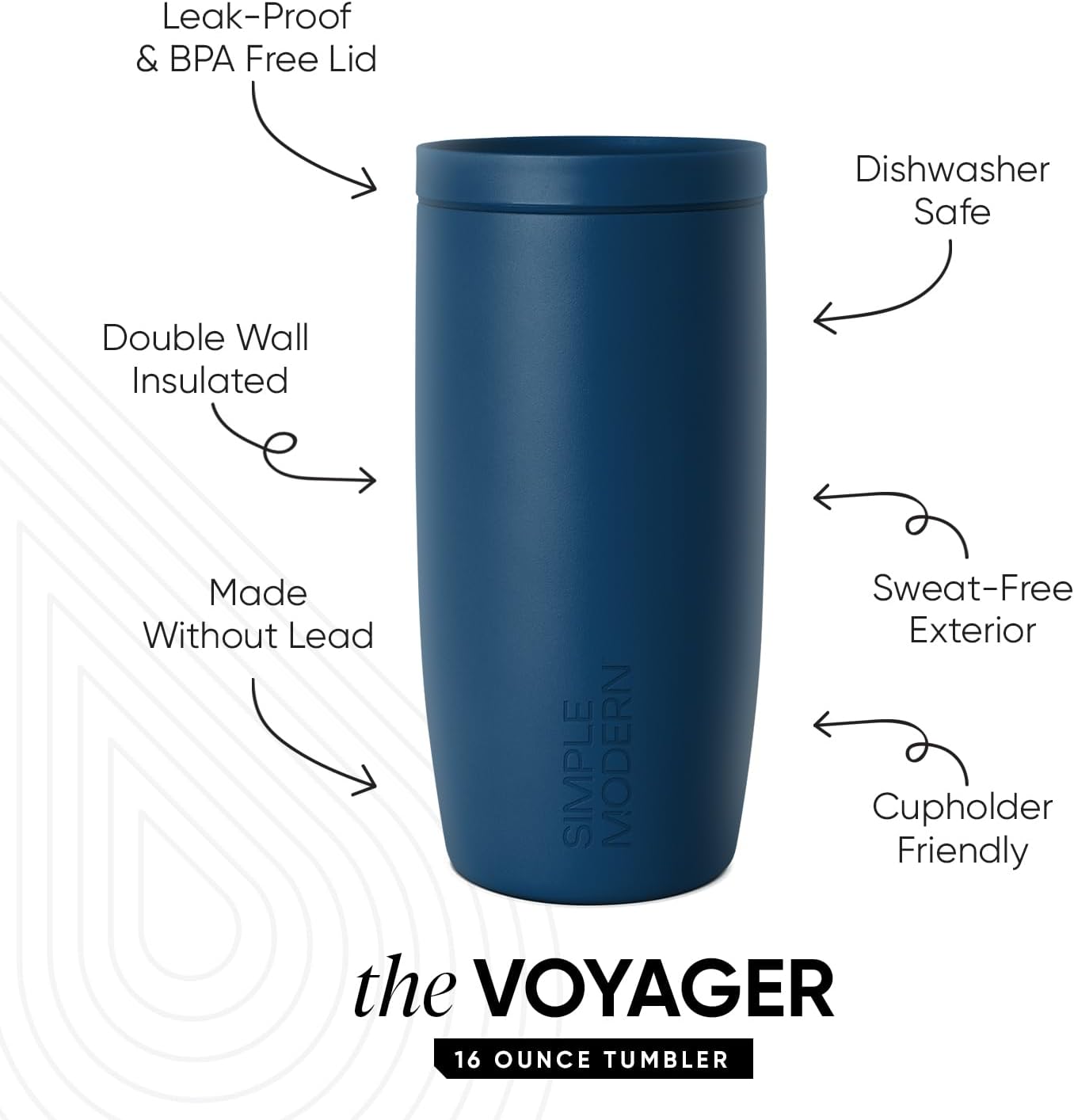 Simple Modern Halloween Signature Voyager | 16oz Travel Coffee Mug Tumbler with 360° Lid | Gifts for Women Men | Ceramic-Lined Insulated Stainless Steel Cold Brew Iced Coffee Cup | Pumpkin & Leaves - Image 5