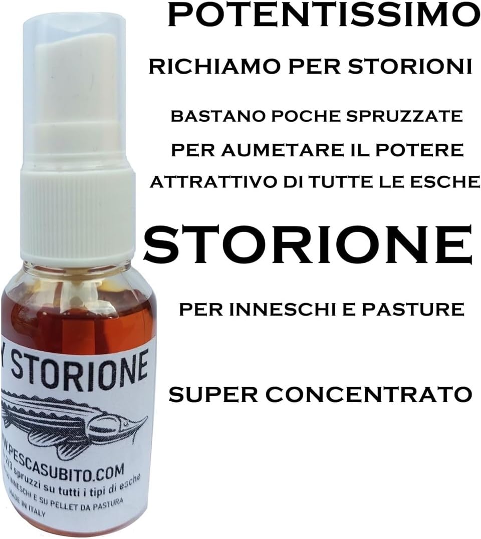 Kit Spray + Pellet Innesco Storione Esca Gusto Sarda e Salmone Pesca Esche per Storioni