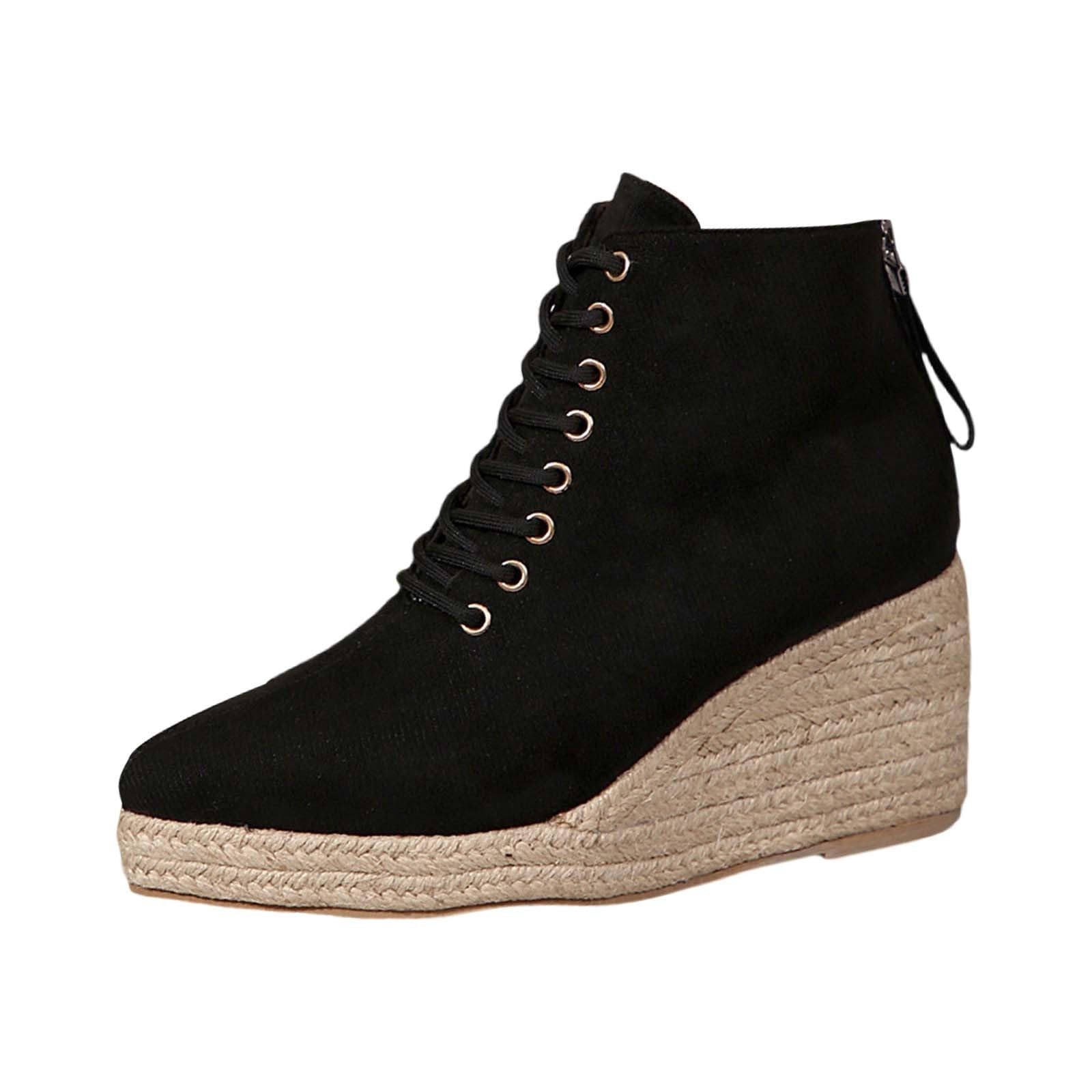 Botas cortas para mujer con tacón oblicuo, botas cortas casuales con tacón con cremallera, botas cortas de caña media alta Zapatos de mujer Zapatos de tacón Negro Elegante