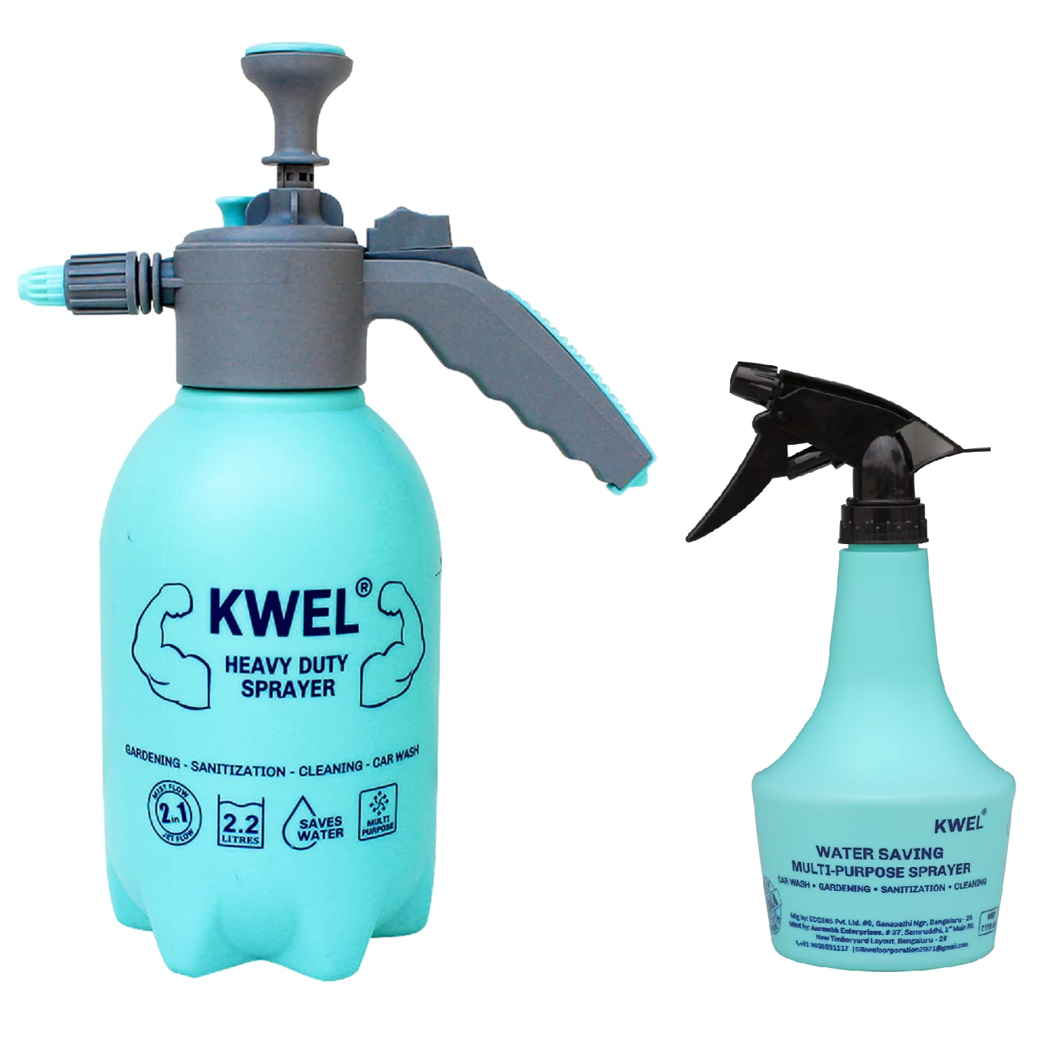 KWEL Classic Sprayer Bottle Jet & Mist Sprayer 2 Litre - Pack of 1 (Orange)