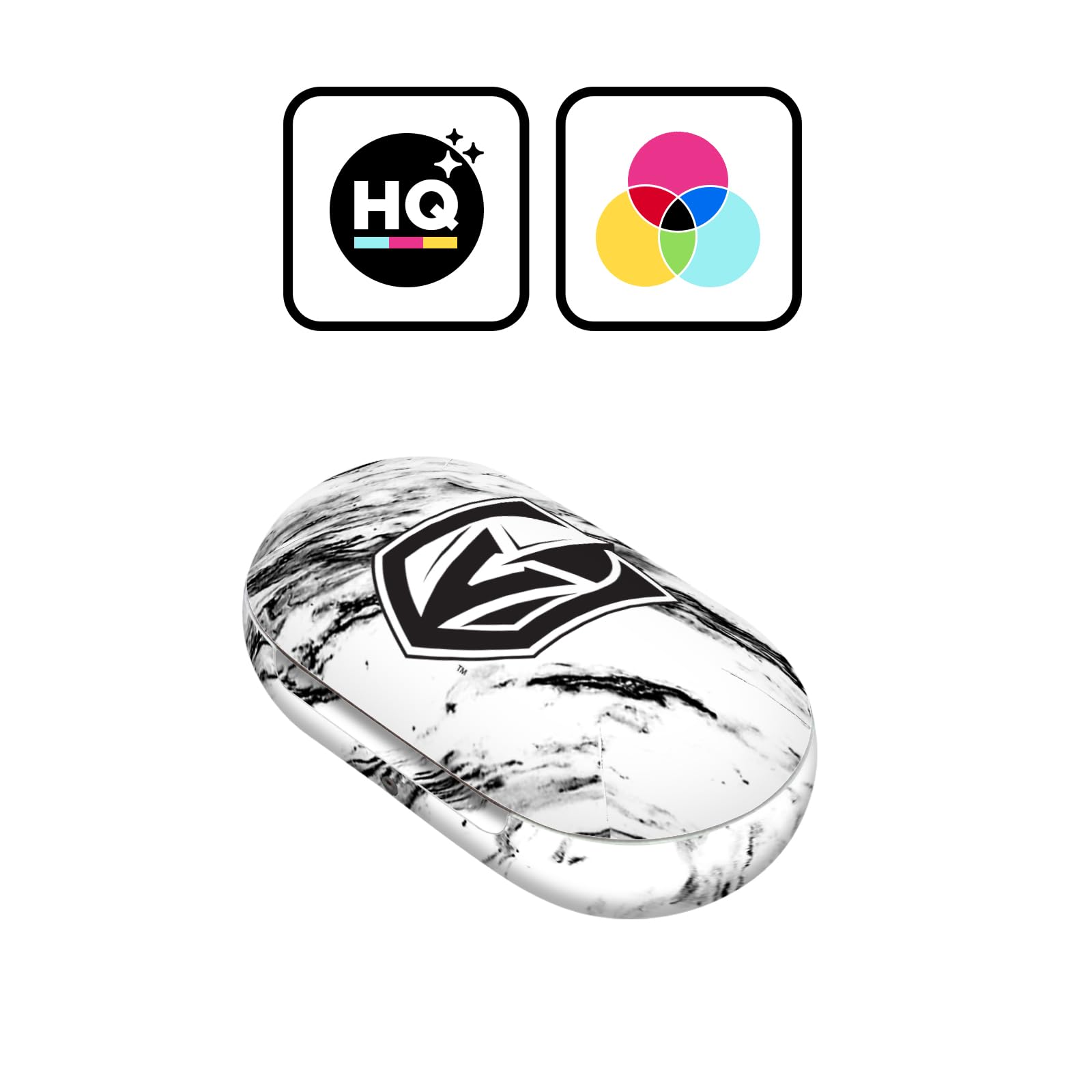 Head Case Designs Officially Licensed NHL Marble Vegas Golden Knights Vinyl Sticker Skin Decal Cover Compatible with Galaxy Buds/Buds Plus