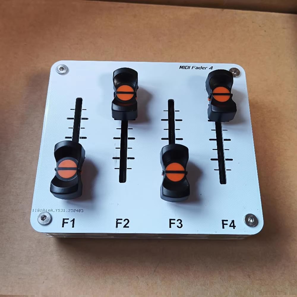 Toplionace Fader MIDI 4 Canaux 42mm, Contrôle CC Personnalisé avec Interface USB pour Logiciel Daw Musical
