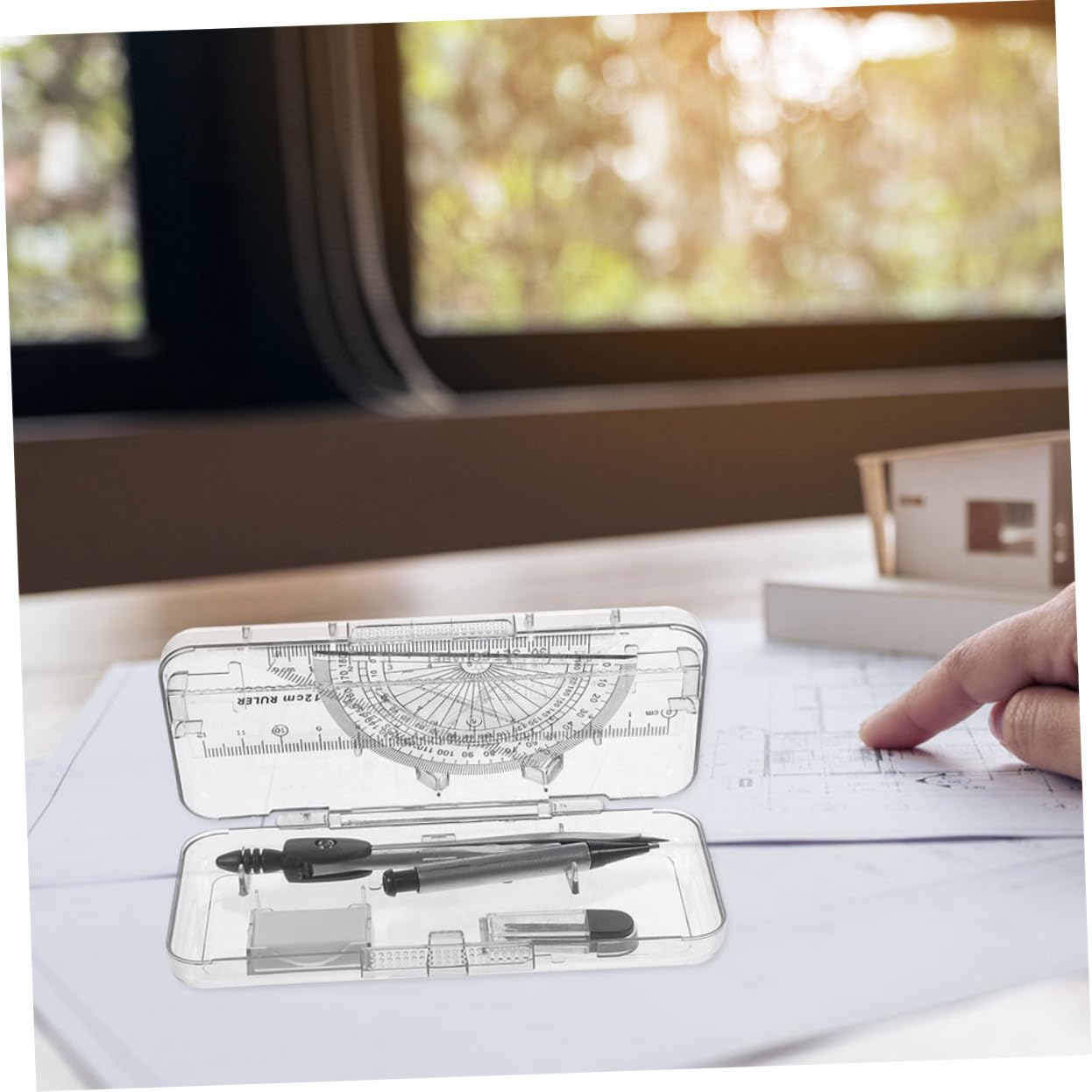 15 Boîtes Kit de Complet Boîtes Compas de Dessin avec Règle Rapporteur et Set de Traçage pour Étudiants Architectes et