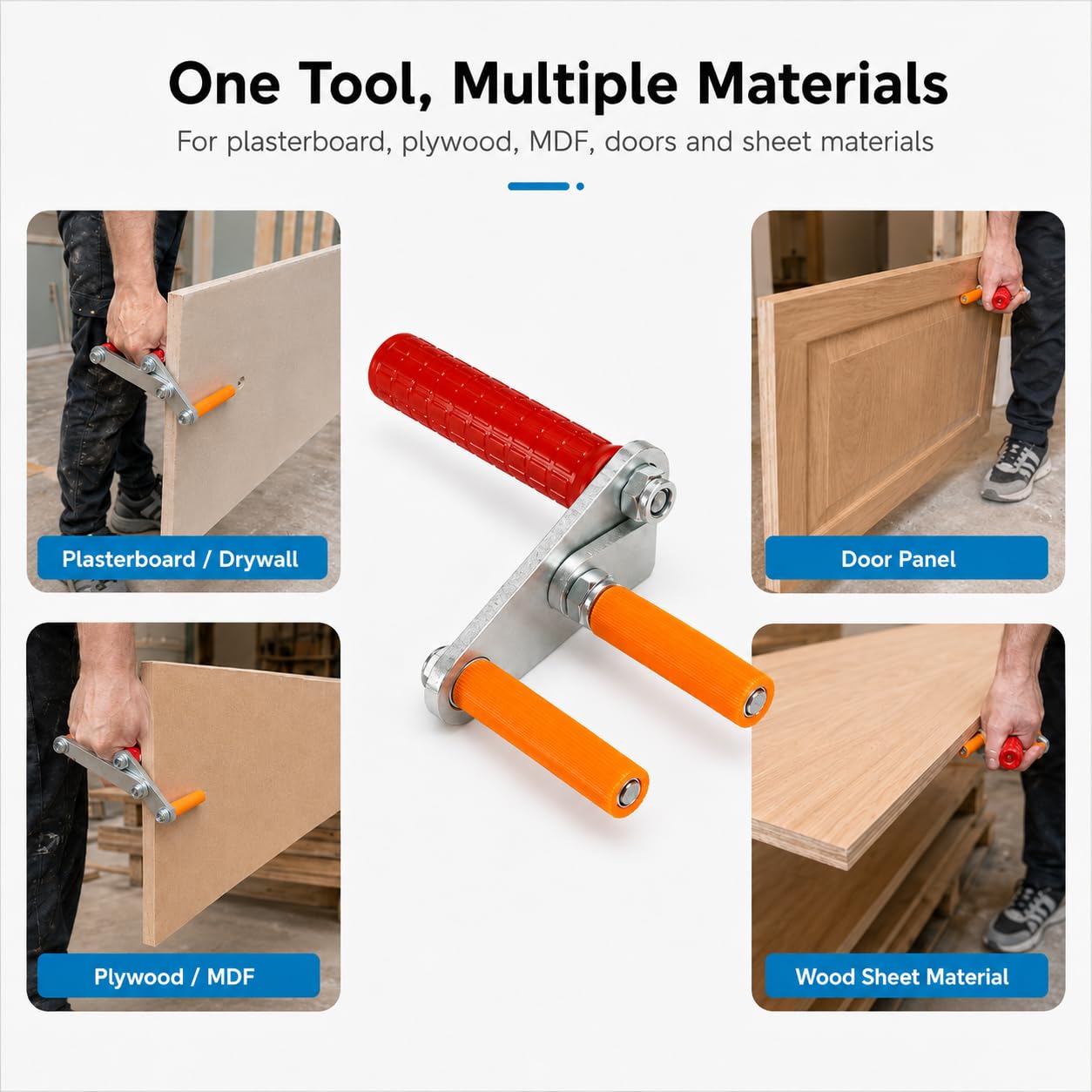 Soportes para paneles de yeso, placa ergonómica para madera contrachapada, vidrio, agarre práctico