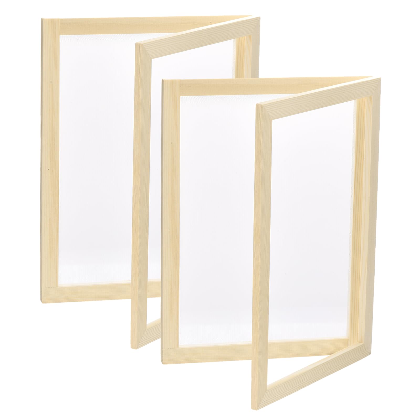 MECCANIXITY 2 Pcs Paper Making Screen Wooden Paper Making Mould 13.4x9.8 Inch Papermaking Frame Kit Double Layer for DIY Paper Craft Making Cards, Bookmarks