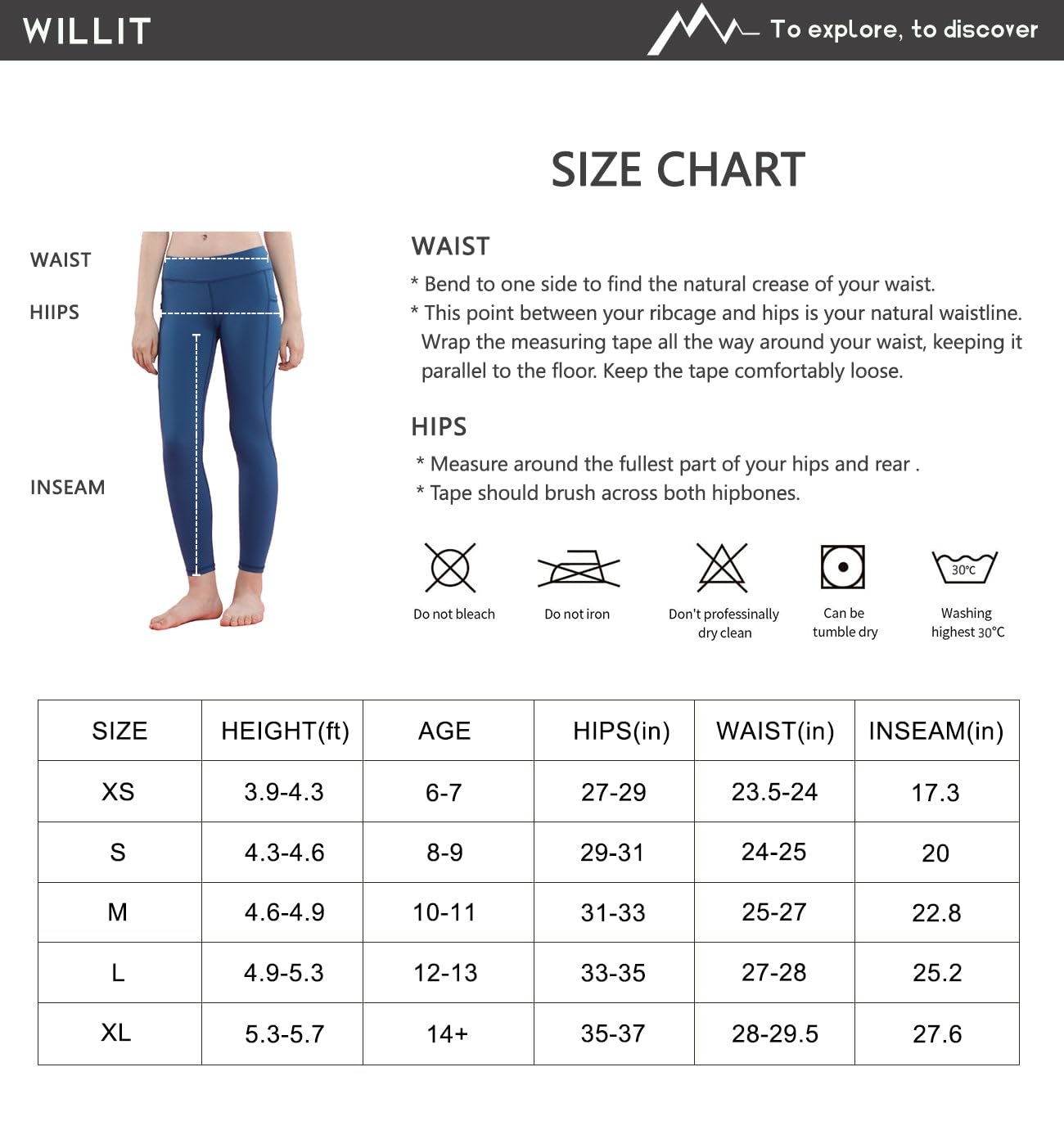Willit Leggings thermiques doublés en polaire avec poches pour fille - Résistant à l'eau