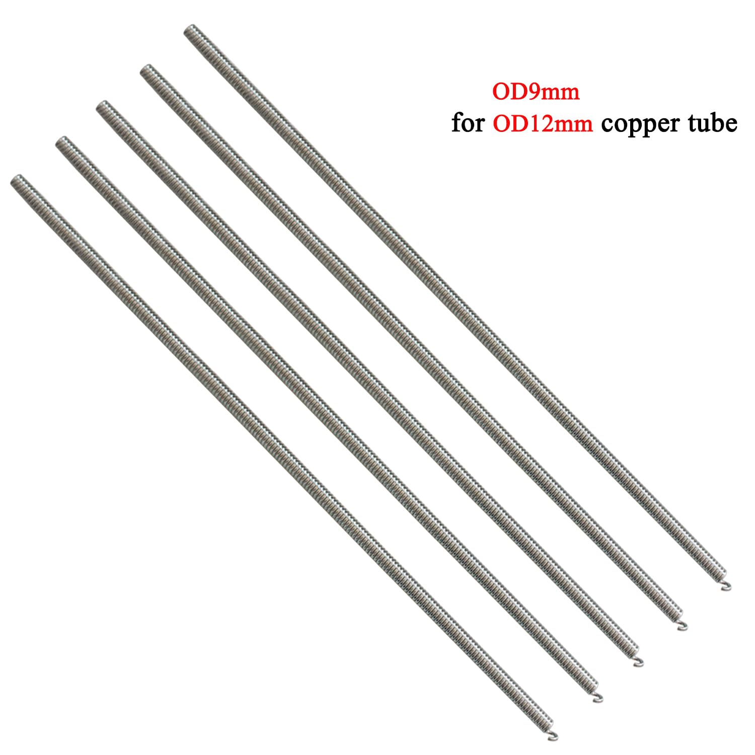 Molla piegatubi interna 5pcs 1.1M Molla Curvatubi per piegare tubi rame PVC Multistrato Molla Piegatubi per piegatrice Tubi Idraulici Elettrici Condizionatori Manuale Acciaio Alluminio (9mm)