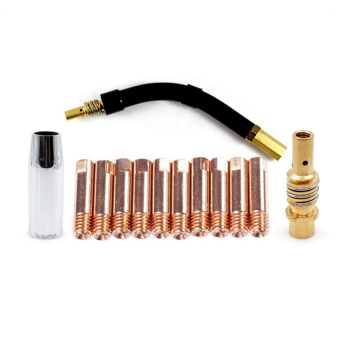 Consumabili per Saldatura Mig per Trafimet Ergoplus 15 Supporto Punta di Contatto Pistola 0,8 mm .030'' Ugello Gas Collo di Cigno