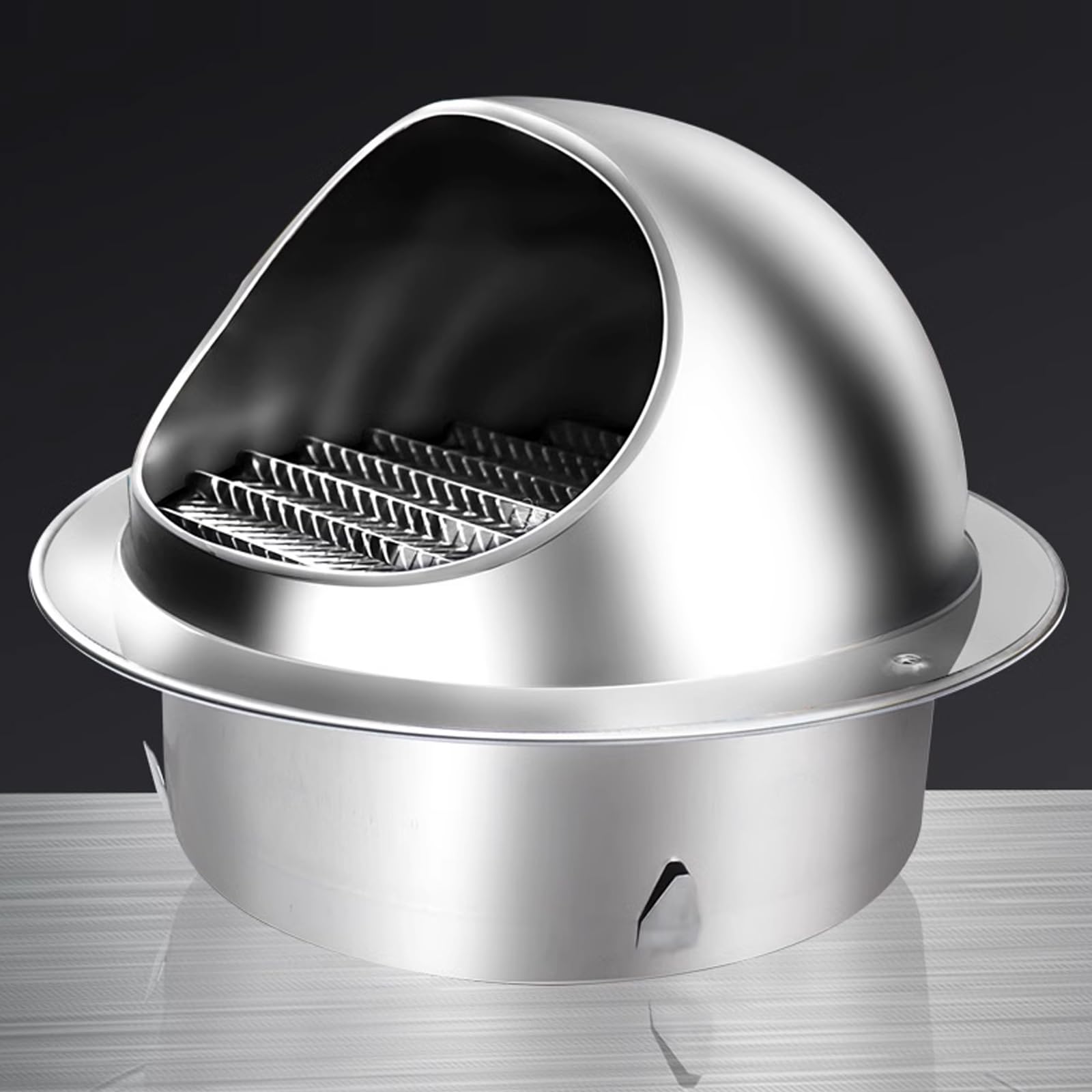 OYSKGNCMW 304 Stainless Steel Air Vent Covers,Round Wall Vent Outlet Cover,Pipe Rain Cover Protector Cap External Wall Exhaust Chimney Cowl,Range Hood Outlet Windshied Vent Cap (170mm/6.7in)