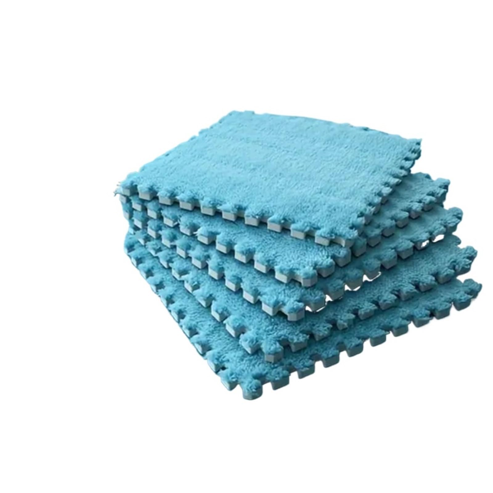 Pluszowa mata puzzlowa, Pluszowa mata podłogowa z pianki Puzzle, 12 elementów, wielokolorowe, blokujące się kwadraty dywanowe(12pcs Blue)