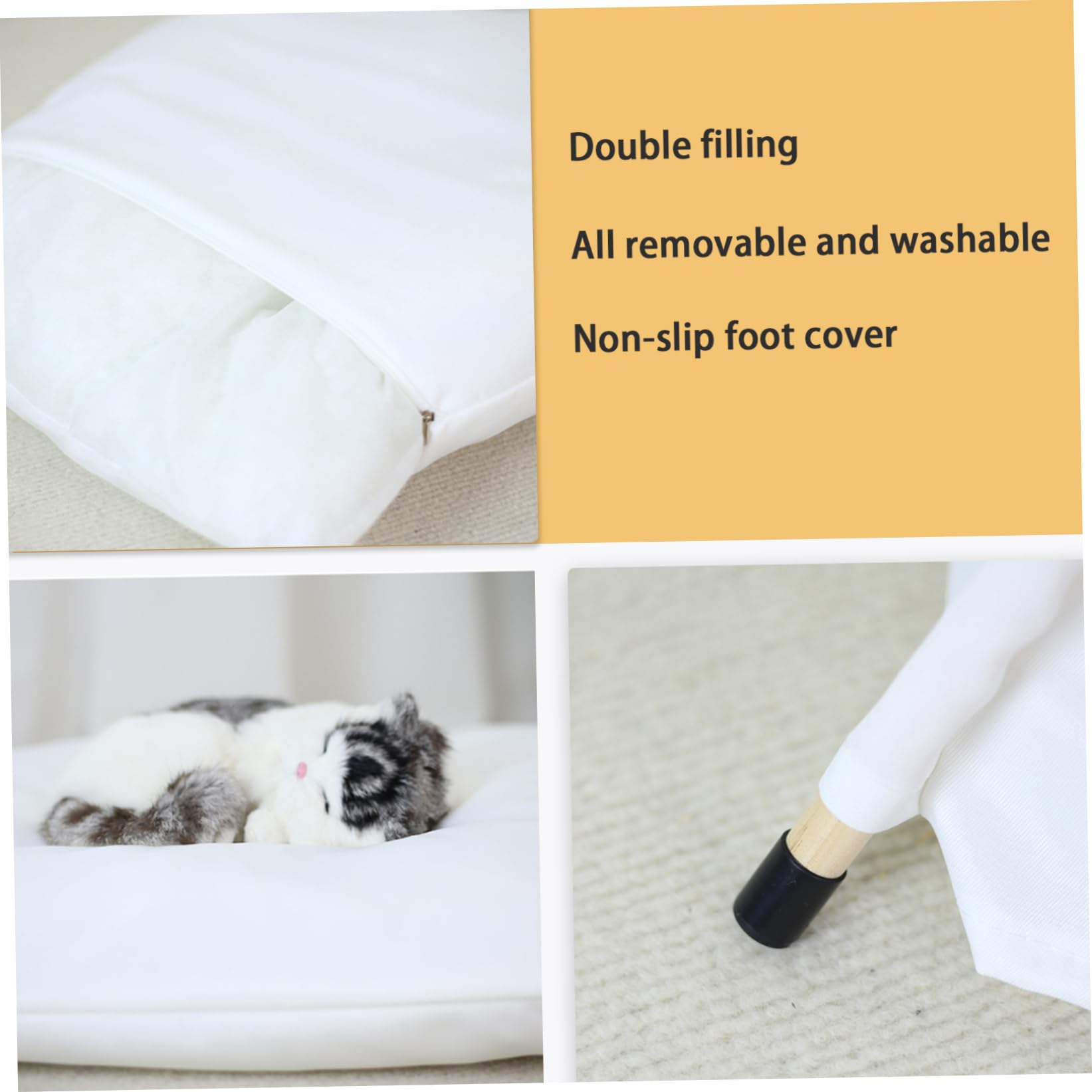 Tente pour Chien d'intérieur | Tente pour Animaux de Compagnie Semi-fermée, spacieuse, rembourrée, antidérapante, avec Mini tipi pour Chat sécurisé pour Dormir confortablement, Fournitures pour Anima