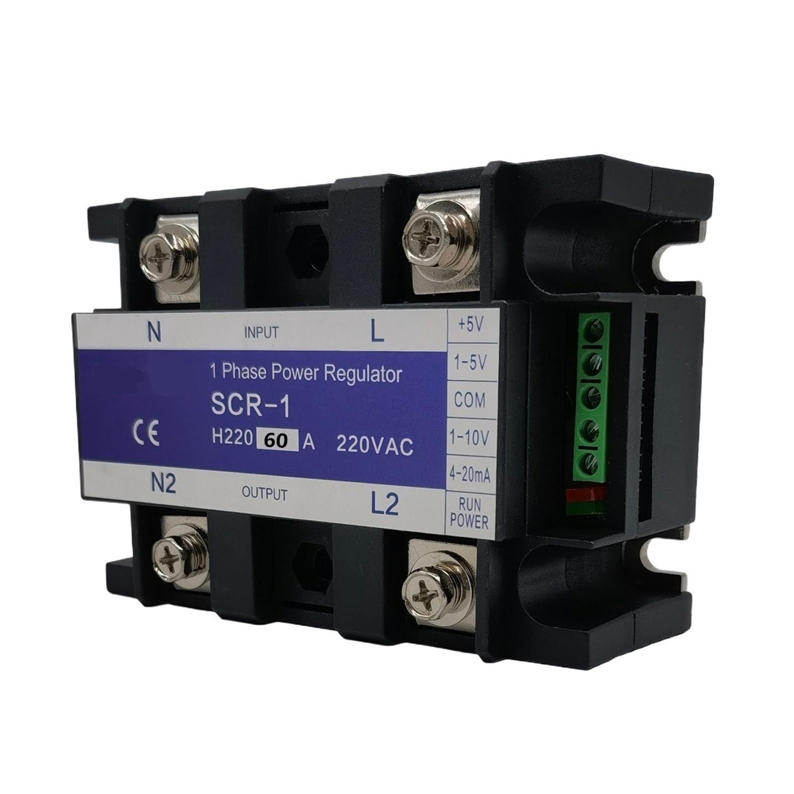 Cxdfrser Scr-H220-60A 60A Scr-60A,Single-Phase Voltage Regulator Power Controller Module 0-10V 4-20Ma 1-5V Potentiometer Control