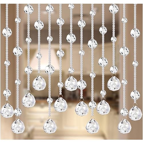 WENZHE Beaded Door Curtains for Doorways Crystals Bead String Curtain for Room Dividers Partition Living Room Entrance Décor -20 Strands (Color : A, Size : 60x120cm)