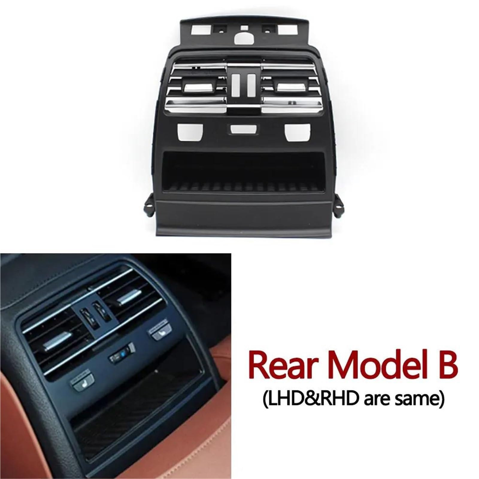 Ac Vent LHD RHD samochód przedni tylny klimatyzacja AC kratka wentylacyjna zamiennik panelu wylotowego do BMW serii 6 F06 F12 F13 630 635 640 645 650 64229197484 (RHD po prawej) (tylny model B)