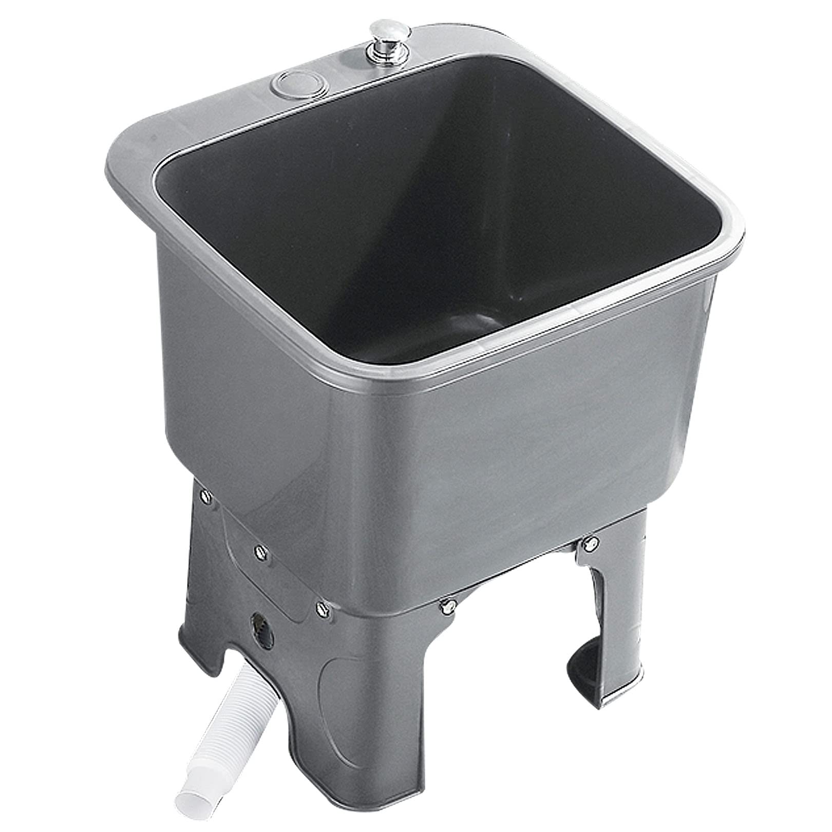 ASerZenith Utility Mop Sink Laundry Tub Slop Sinks With Drains, Not Easy To Block, Pp Material Floor Mop Sink For Restaurant, Business,Grey-40Cm(15.7In)