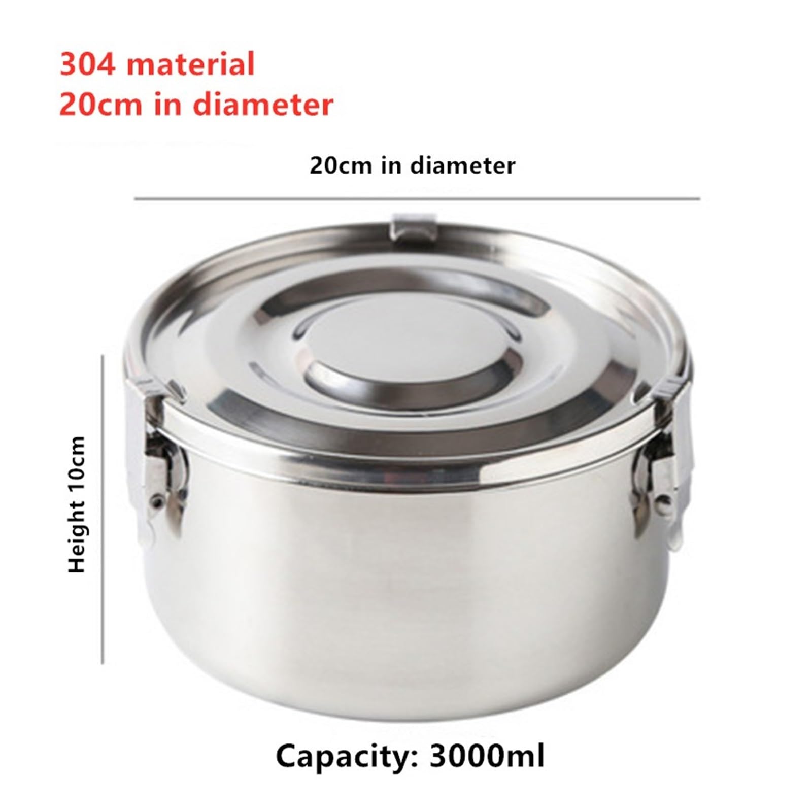 Fiambrera de acero inoxidable aislada con chaqueta, fiambrera de acero inoxidable 304 de grado alimentario, caja Bento antifugas, caja de picnic fuerte for frutas, aperitivos, 3503000 ml, fiambrera fo